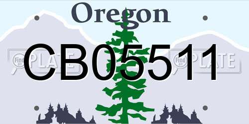 CB05511 Oregon License Plate