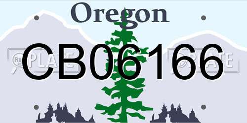 CB06166 Oregon License Plate