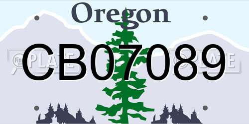 CB07089 Oregon License Plate