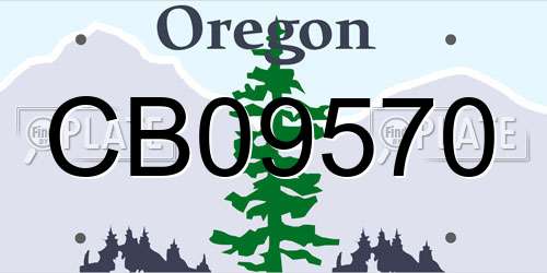 CB09570 Oregon License Plate