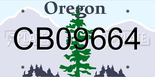 CB09664 Oregon License Plate