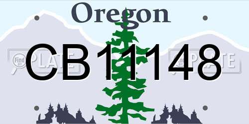 CB11148 Oregon License Plate