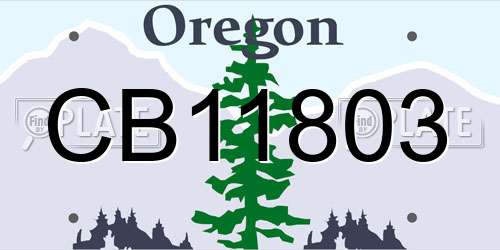 CB11803 Oregon License Plate