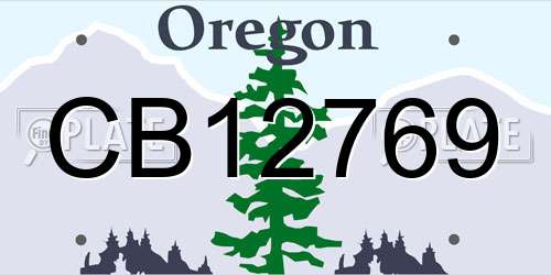 CB12769 Oregon License Plate