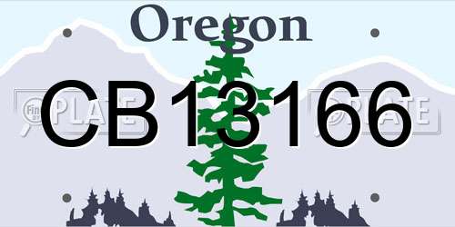 CB13166 Oregon License Plate