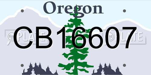 CB16607 Oregon License Plate