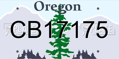 CB17175 Oregon License Plate