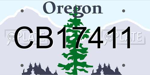 CB17411 Oregon License Plate