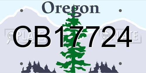 CB17724 Oregon License Plate