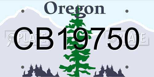 CB19750 Oregon License Plate