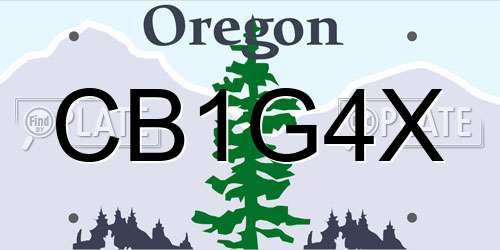 CB1G4X Oregon License Plate