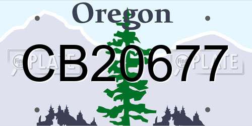 CB20677 Oregon License Plate