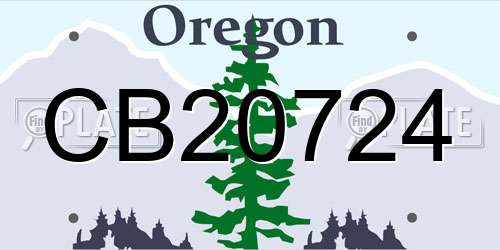 CB20724 Oregon License Plate
