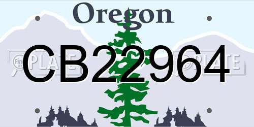 CB22964 Oregon License Plate