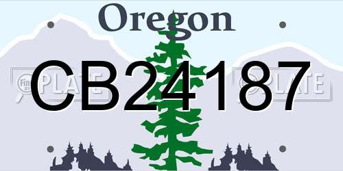 CB24187 Oregon License Plate