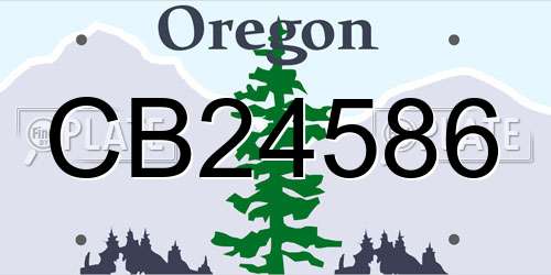 CB24586 Oregon License Plate