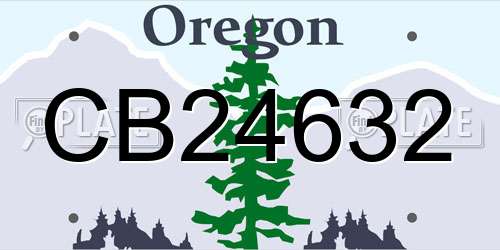 CB24632 Oregon License Plate