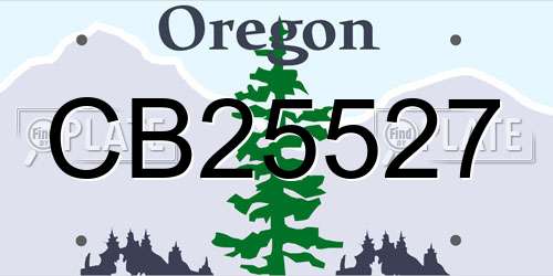 CB25527 Oregon License Plate
