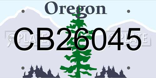 CB26045 Oregon License Plate