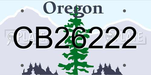 CB26222 Oregon License Plate