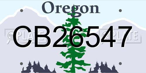 CB26547 Oregon License Plate