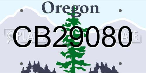CB29080 Oregon License Plate