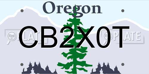 CB2X0T Oregon License Plate