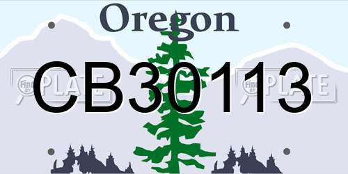 CB30113 Oregon License Plate