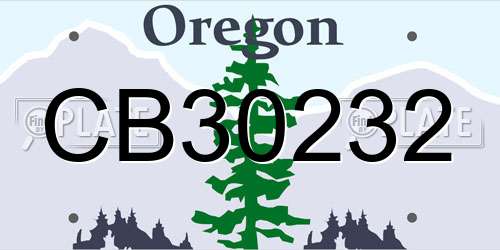 CB30232 Oregon License Plate