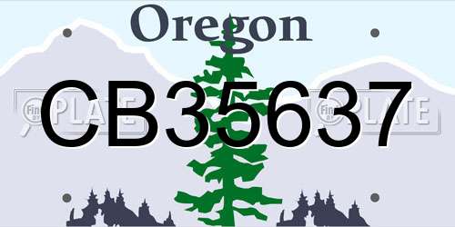 CB35637 Oregon License Plate