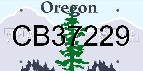 CB37229 Oregon License Plate