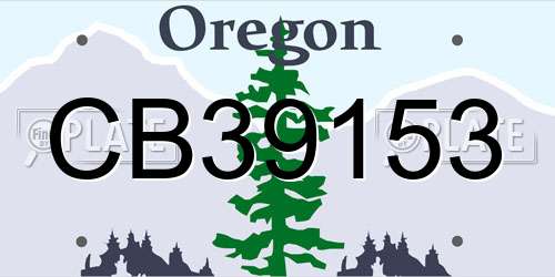 CB39153 Oregon License Plate