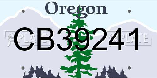 CB39241 Oregon License Plate
