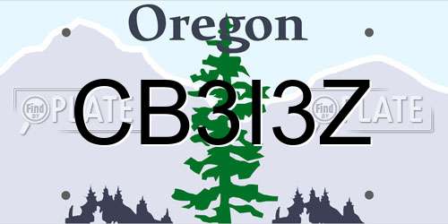 CB3I3Z Oregon License Plate