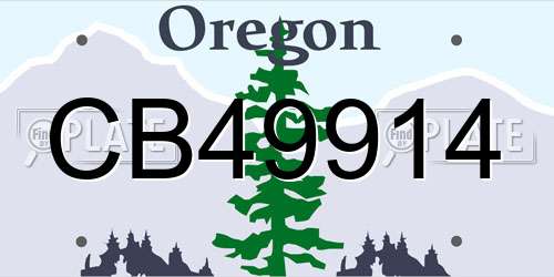 CB49914 Oregon License Plate