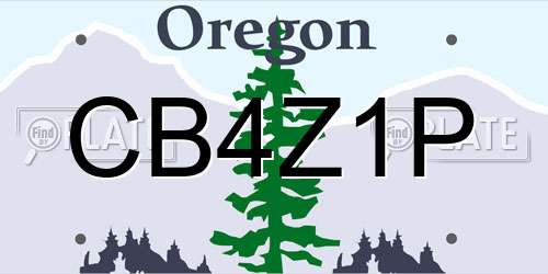 CB4Z1P Oregon License Plate