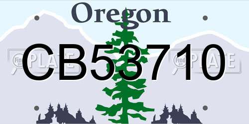 CB53710 Oregon License Plate