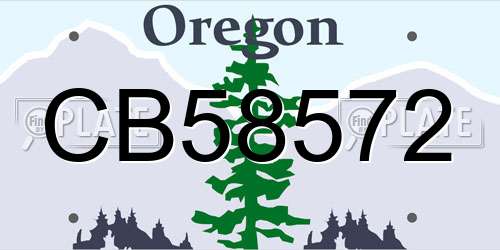 CB58572 Oregon License Plate