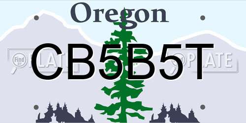 CB5B5T Oregon License Plate