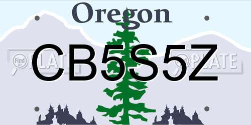 CB5S5Z Oregon License Plate