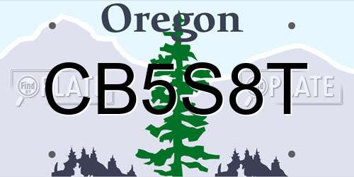 CB5S8T Oregon License Plate