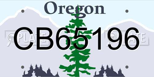 CB65196 Oregon License Plate