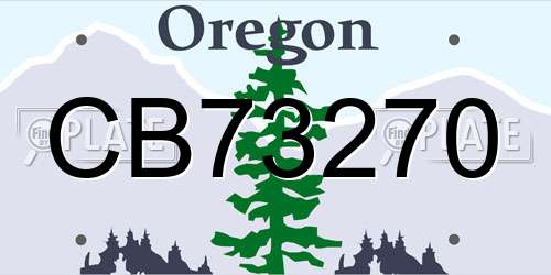 CB73270 Oregon License Plate
