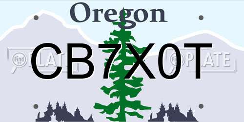 CB7X0T Oregon License Plate