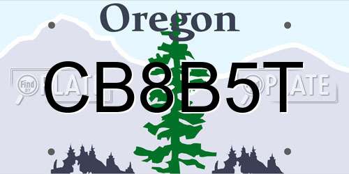 CB8B5T Oregon License Plate
