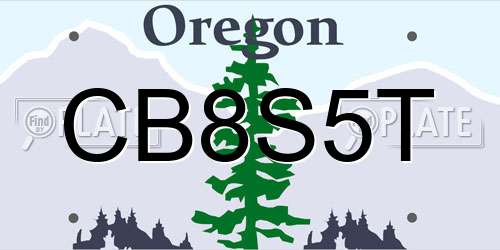 CB8S5T Oregon License Plate