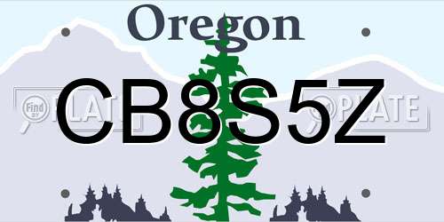CB8S5Z Oregon License Plate