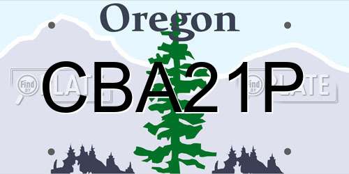CBA21P Oregon License Plate