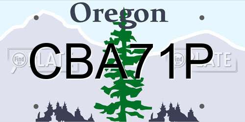 CBA71P Oregon License Plate