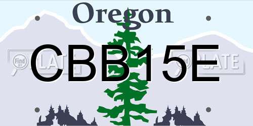 CBB15E Oregon License Plate